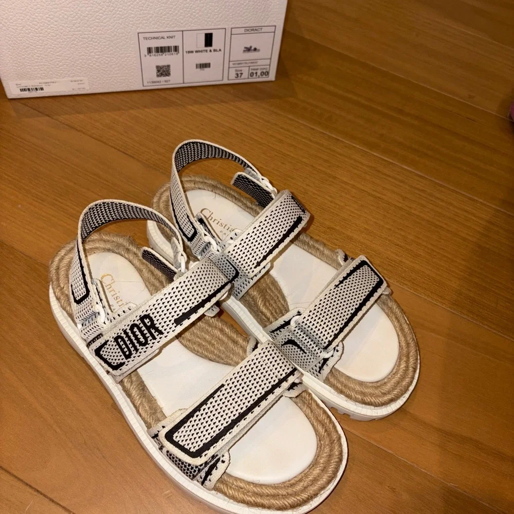 Dior White and Tan Sandals - Picture 2 of 4